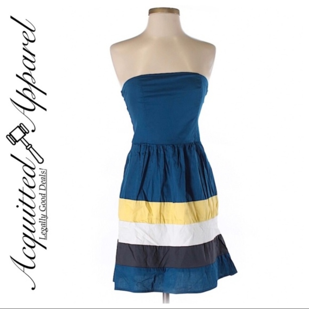 Kimchi Blue Classic Color Block Striped Dress Blue